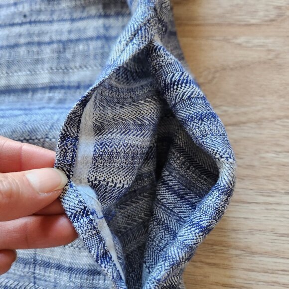 NWT Pure Jill Linen Tunic Maxi Shift Dress Key-Hole Sleeveless Pocket Sapphire - Picture 9 of 12